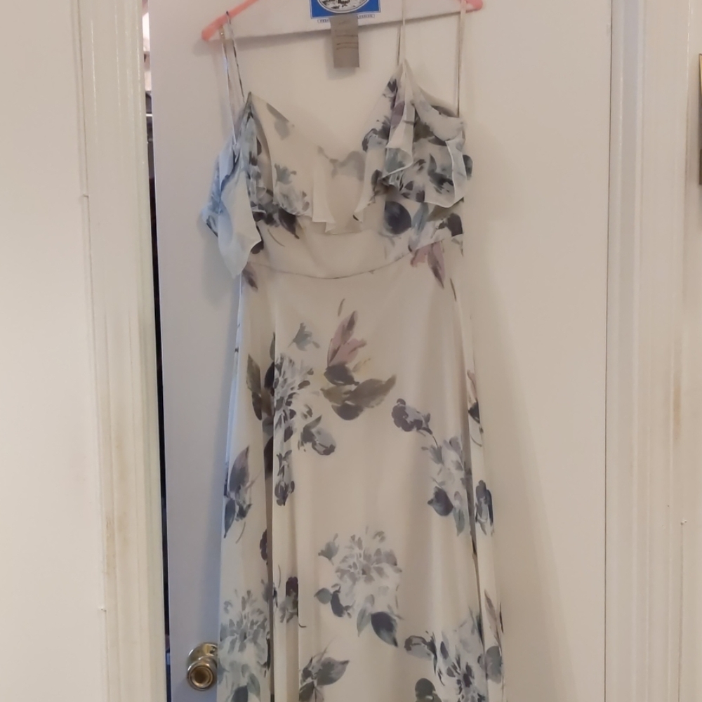 Jenny Yoo Mila Ruffle off the shoulder Floral